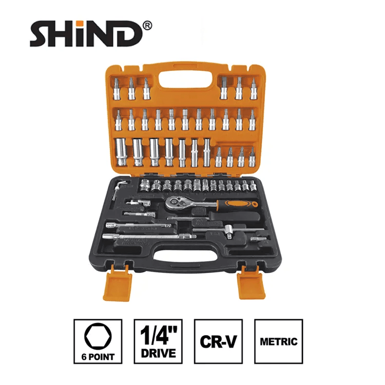 Shind-1/4" Drive 53 pcs Ratchet Wrench Socket Set