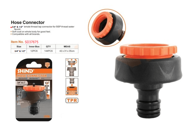 Shind Hose Pipe Connector Reducer 1/2" x 3/4"