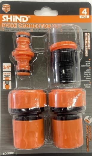 Shind Hose Pipe Connectors 3/4"- 4s Set