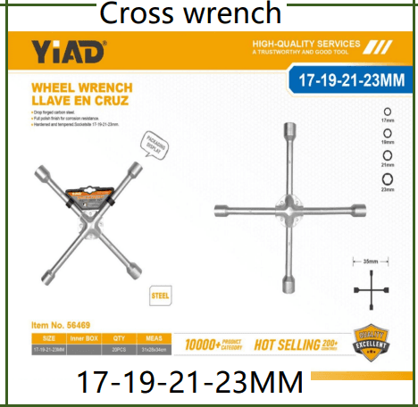 Cross Wrench Wheel Spanner 4Way 17-19-21-23
