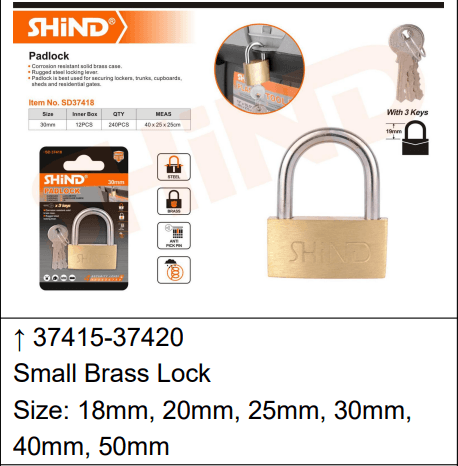 Shind-Small Brass Padlock