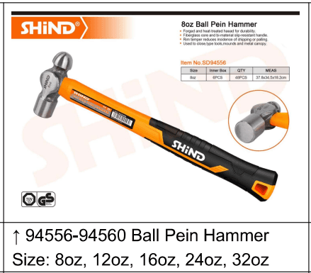 Shind 8oz Ball Pen Hammer