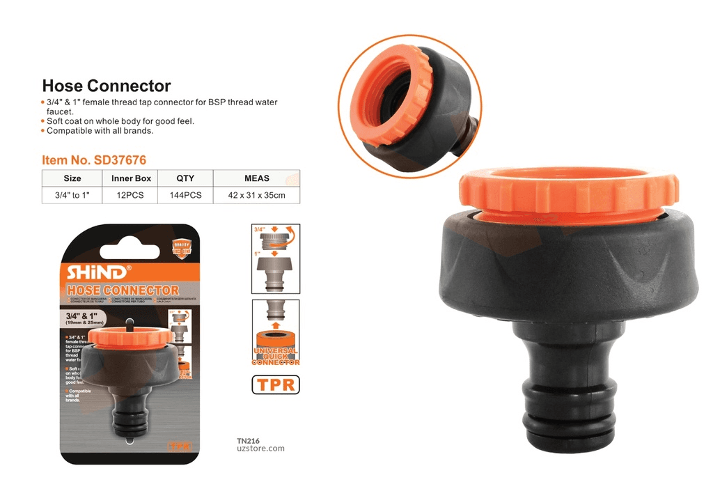 Shind Hose Pipe Connector Reducer 3/4" x 1"