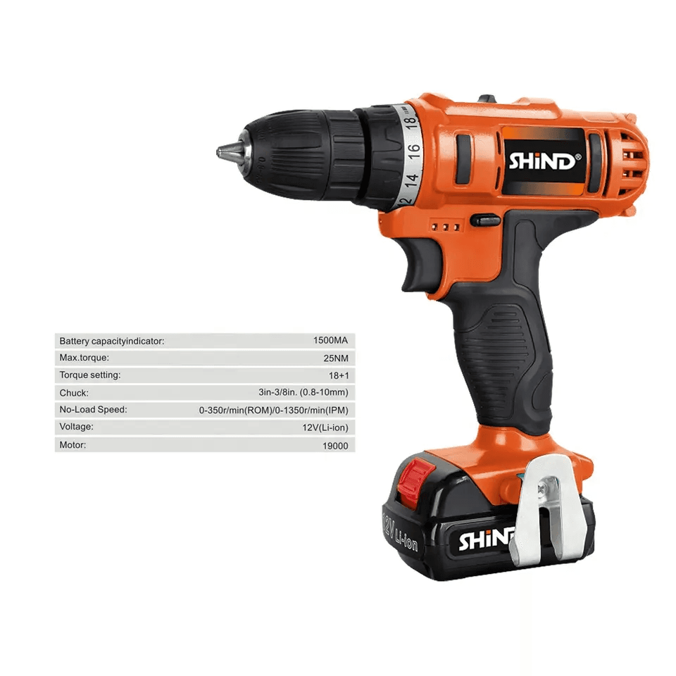 Shind Cordless Impact Drill 25NM Dual Speed