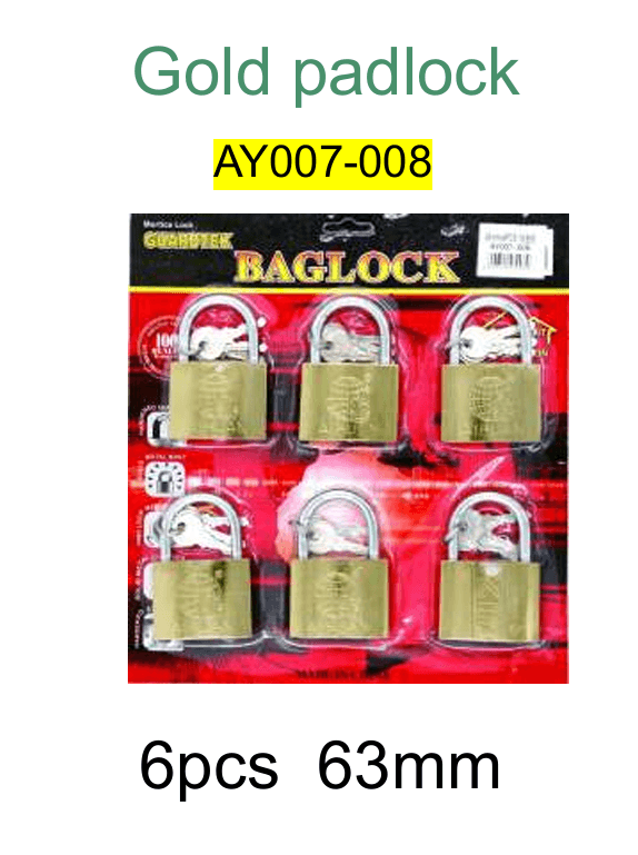 Brass Padlock 6s Packet - 63mm (515190)