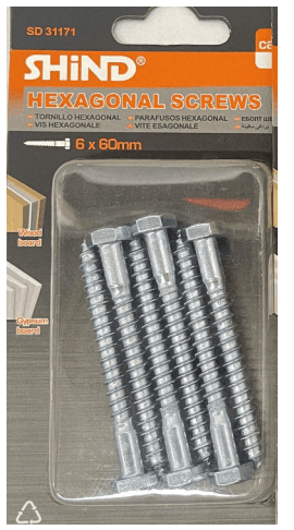 Shind Long Hexagonal Screws