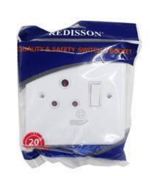 Redisson Wall Switch Socket Metal/Steel White