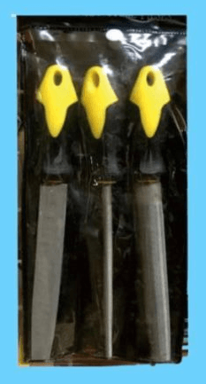 3 pec Steel File set Yellow
