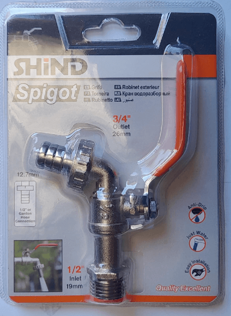 Shind Outdoor Garden Tap 3/4x1/2"