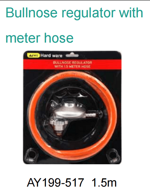 Bullnose Gas Regulator (L Shape) With 1.5M Gas Pipe