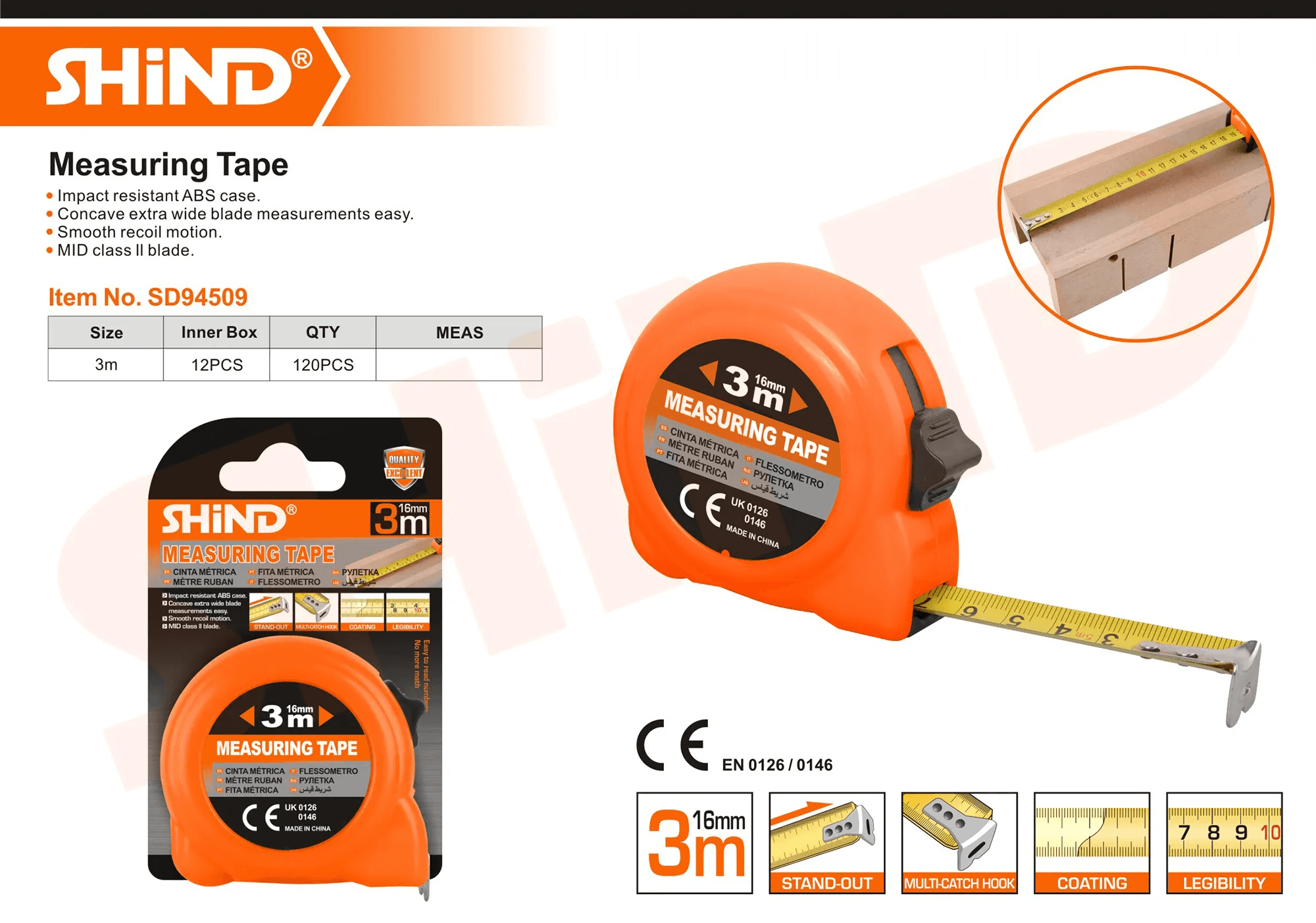 Shind Measuring Tape High-Quality Auto Lock