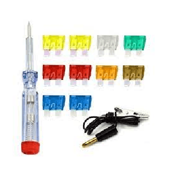 Auto Plug-in Fuse with Tester 12 Pcs