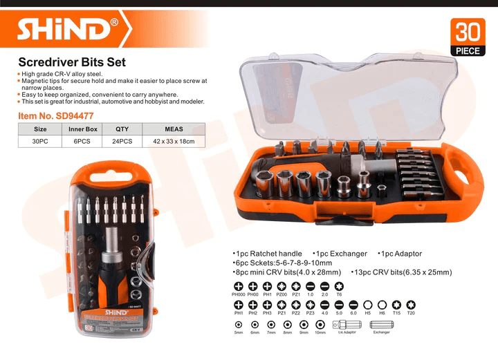 Shind 30 Pcs Screwdriver Bit Set