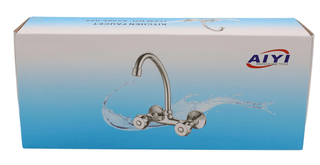 AIYI Chrome Wall-Mounted Kitchen Mixer Tap Round AY406-048