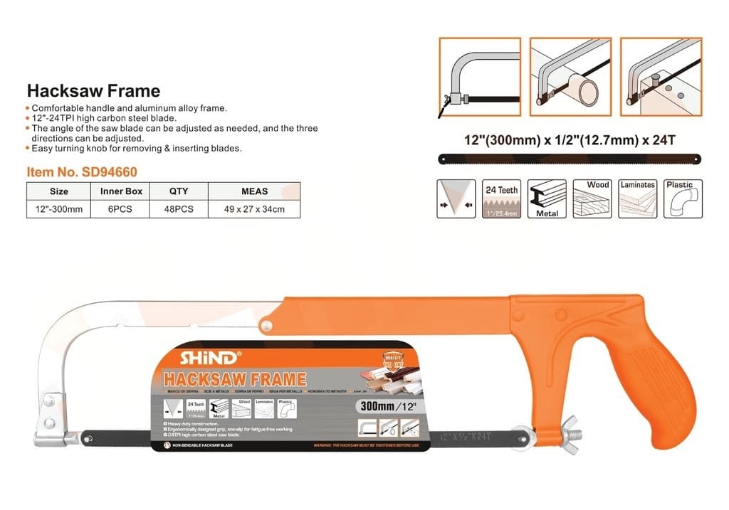 Shind Hack Saw Frame Orange 300mm