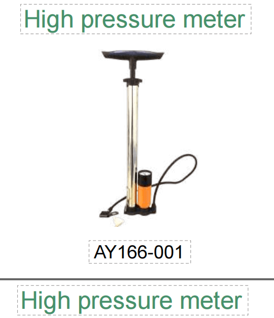 Aiyi Hand Steel Pump High Pressure With Meter Silver