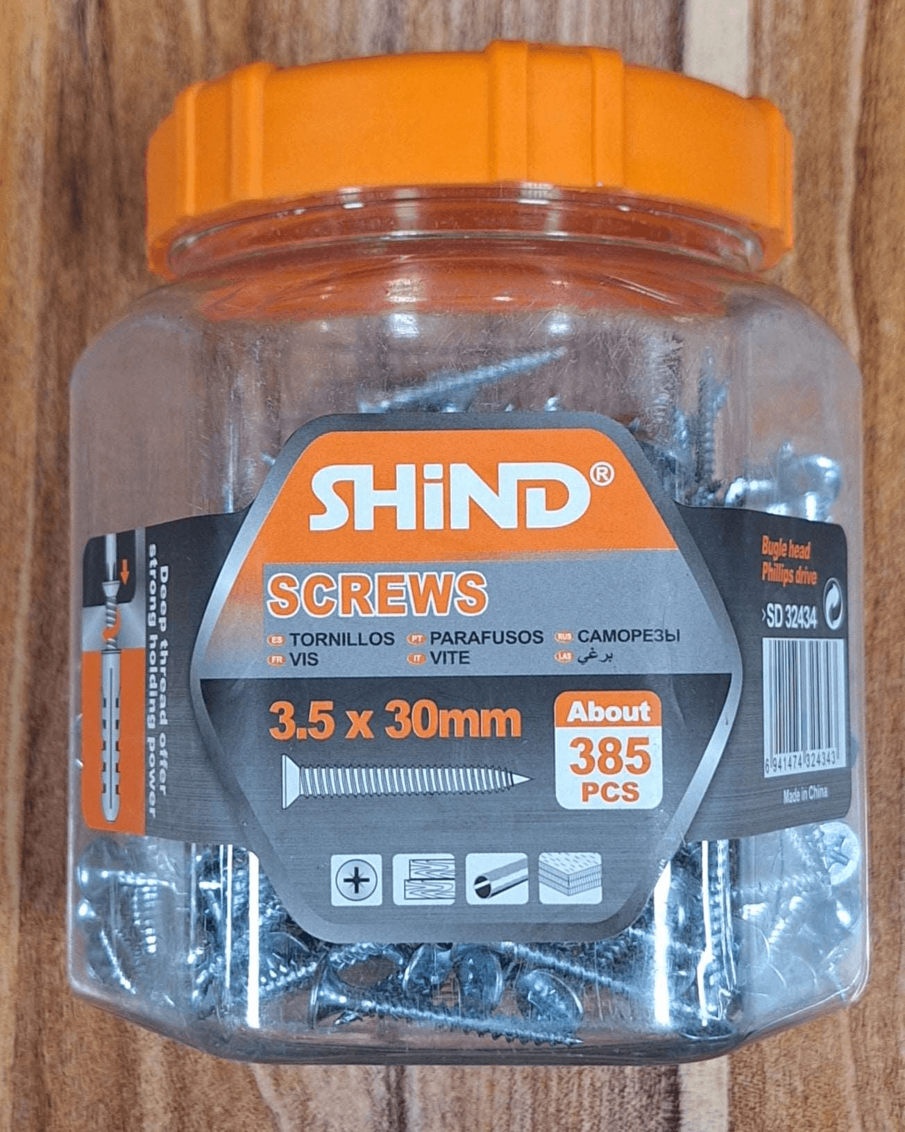 Shind Chip Board Screws Jar Silver 3.5mm