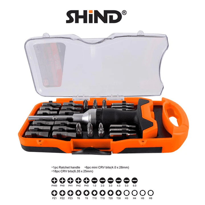 Shind 25 Pcs Screwdriver Bit Set