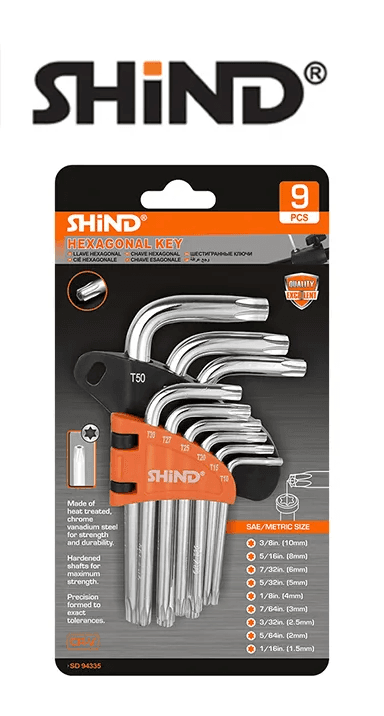 Shind - 9 Pcs Hexagon Allen Key Star