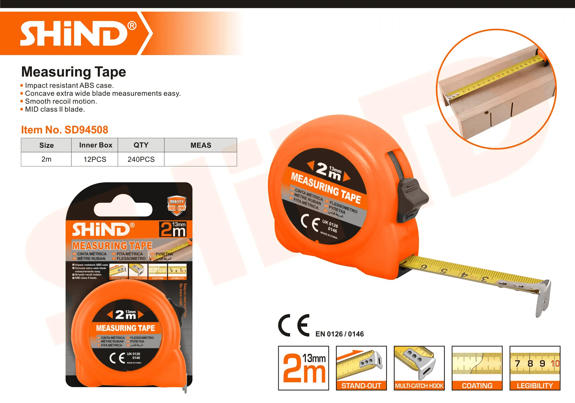 Shind Measuring 25mm High-Quality Durable Tape