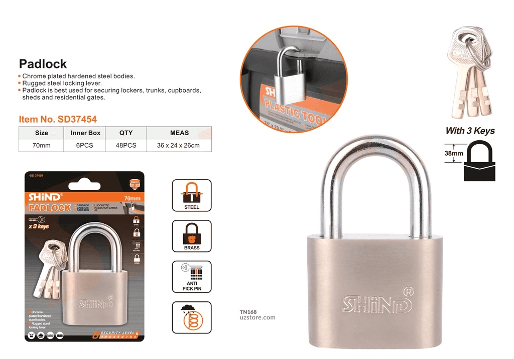 Shind -Matt Steel Padlock