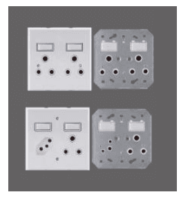 Redisson Wall Switch Socket Metal/Steel White