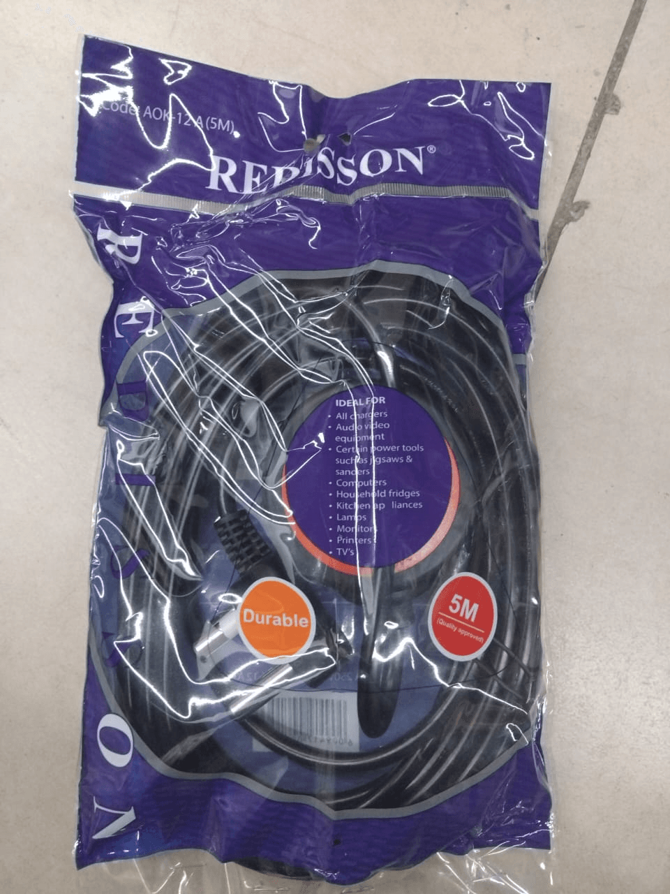 Redisson Heavy Duty Extension Cord Black