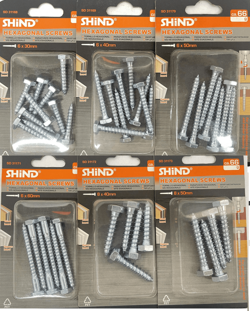 Shind Long Hexagonal Screws