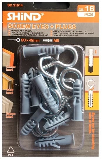 Shind Screw Eyes + Plugs