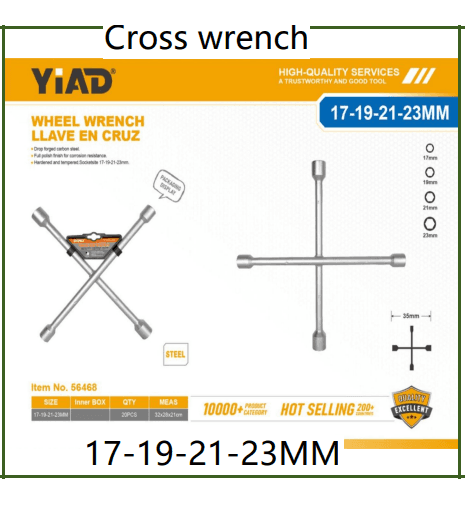Cross Wrench Wheel Spanner 4Way 17-19-21-23