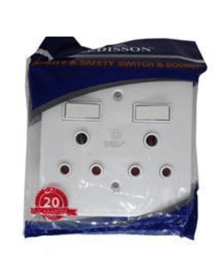 Redisson Wall Switch Socket Metal/Steel White