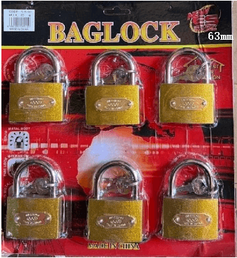 Brass Padlock 6s Packet - 63mm (515190)