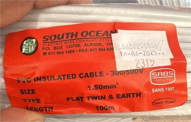 Suffix Flat wire twin earth 100m