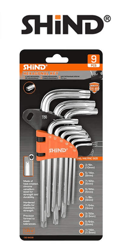 Shind - 9 Pcs Hexagon Allen Key Star