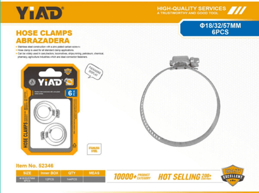 Yiad Hose Clamp 6 Pec (18-32-57mm)
