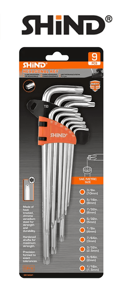 Shind - 9 Pcs Hexagon Allen Key Star