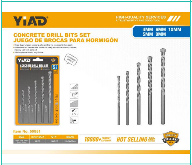 Yiad Concrete Drill Bit 5 Pec Set