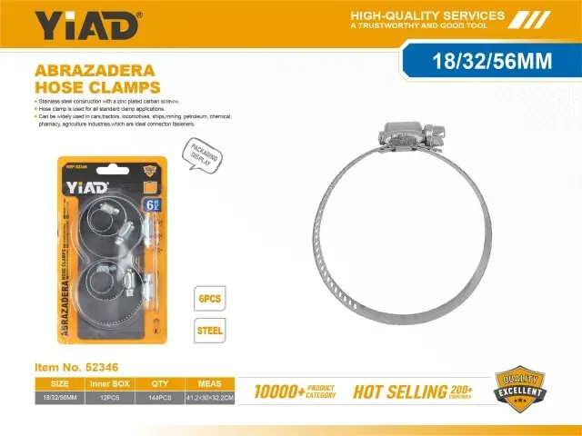 Yiad Hose Clamp 6 Pec (18-32-57mm)