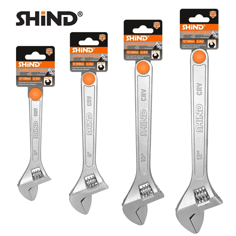 Shind Adjustable Wrench with light Handle