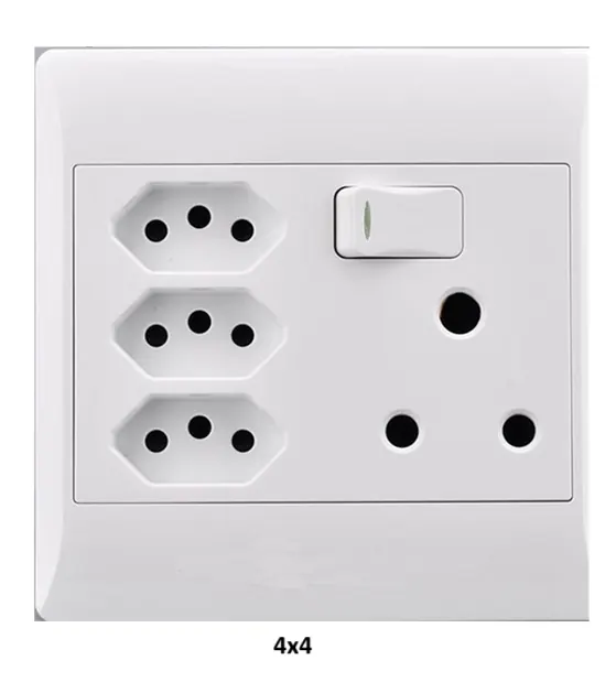 Socket 4X4 3Xeuro+16A White