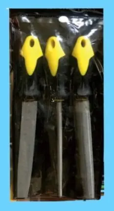 3 pec Steel File set Yellow