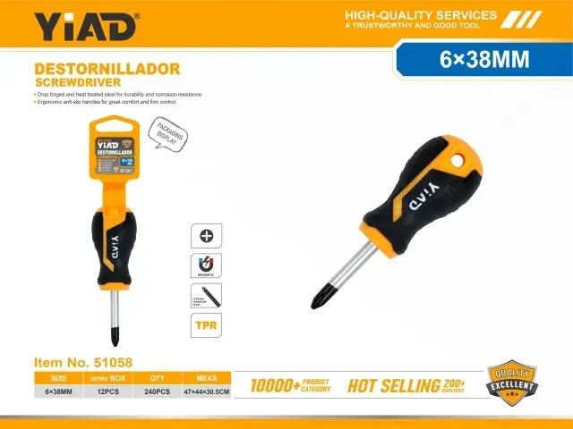 Yiad Screwdriver Short Sleeve 38mm - Phillips Head