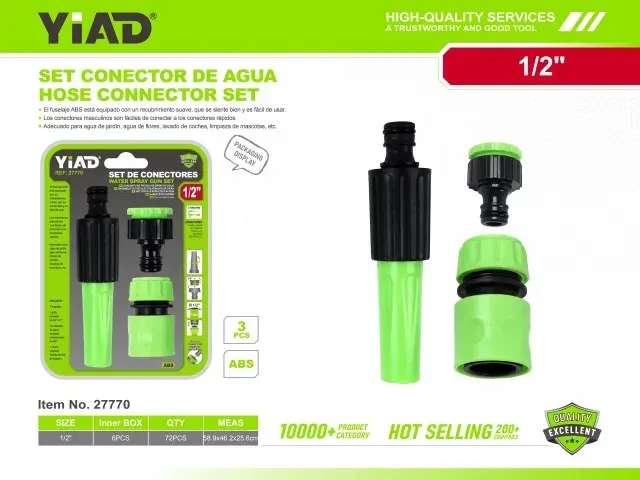 Yiad Hose Pipe Connectors 3 Pec 1/2"